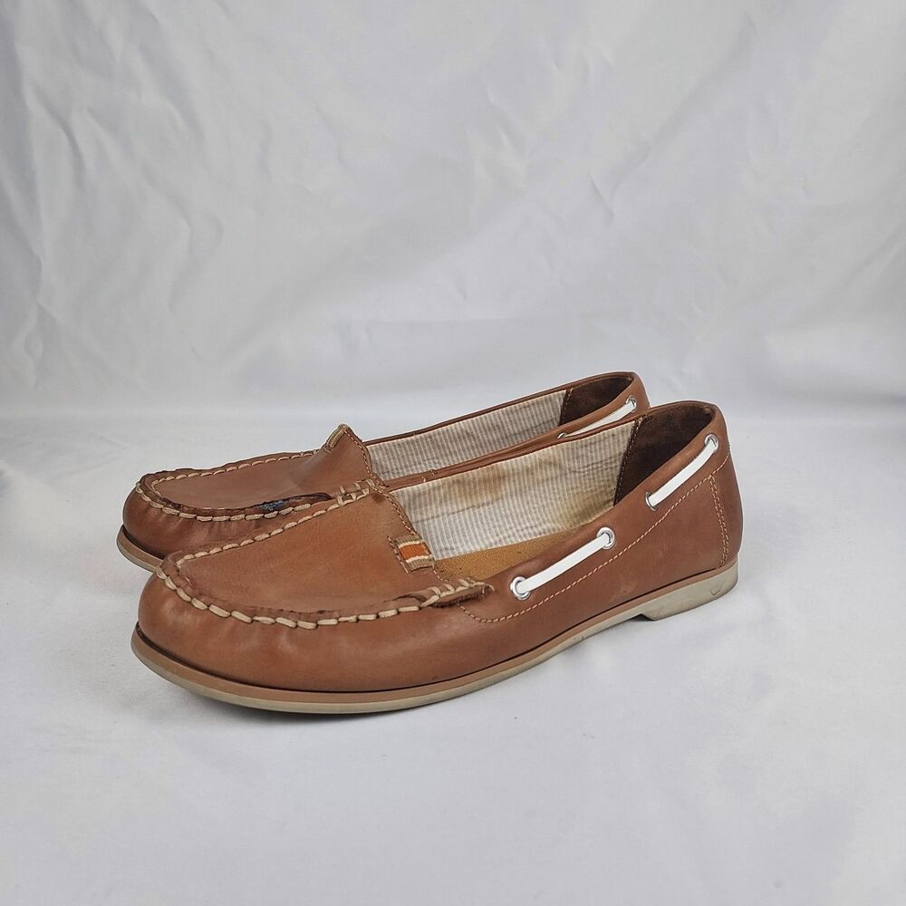 Naturalizer Sunrise Womens 7M Brown Leather Loafers Slip On Shoes